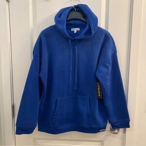 Derek Heart Navy Blue Pullover Hoodie with Pocket | Flawed